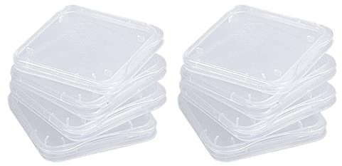 Wedhapy SD Card Case Étui de Rangement pour Carte SD 10 pièces Transparent Durable boîte de Support de Carte mémoire Sdhc Portable Anti-poussière Support de Carte SD pour Appareil Photo Carte SD