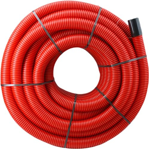 Megaa store Unterirdisches Wellrohr M90 mm | Leerrohr Elektrorohr Erdwellrohr Rot | 5m 10m 15m (10 Meter)