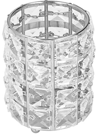 NLDGR Stifthalter, Schreibtisch-Organizer, Make-up-Pinselhalter, Kristallmetall, Langlebig, Eleganter Stil, Breite Anwendung, Stifthalter für Pinsel, Bleistift, Schmuck(Silber)