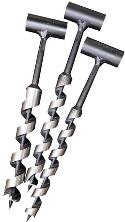 Scotch Handschneckenbohrer für Holzbohrer, Scotch Eye Survival-Werkzeuge, manuelle Schneckenbohrer-Set, Holzbearbeitung, Outdoor-Camping, Wandern, Ausrüstung (2 cm Bohrdurchmesser)