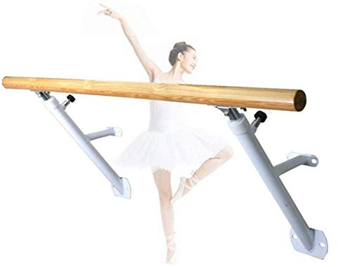 An der Wand montierte Ballettstange, höhenverstellbare Tanzstange aus massivem Holz, Jazz-Fitness-Ballettstange für Zuhause und Studio (Farbe: Weiß, Größe: 1 m)