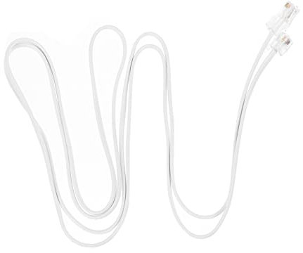 HOMSFOU Cavo Telefonico Bianco 4 Conduttori Rj11 a Rj45 6P4C a 8P8C Connettore Plug-N-Play in Rame e PVC per Uso Domestico e Aziendale