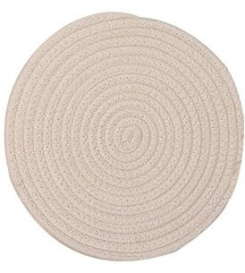 Hrlace Topfuntersetzer aus Baumwollfaden rutschfest Stilvolle Untersetzer Stofftöpfe Topfuntersetzer Hitzebeständig Runde geflochtene Platzsets zum Kochen und Backen, 1 Stück Beige 30cm