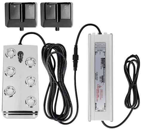 Bonxrdun Mist Maker Fogger 6 Head Ultrasonic Mist Fogger with Power Supply，6 Head Ultrasonic Mist Maker Fogger,Mist Maker Fogger Water Fountain for Rockery/Pool/Fish Pond Fog