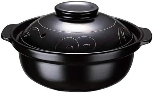 SUNMME Cazuela con Tapa Olla De Cocción Lenta Redonda Grande De Cerámica