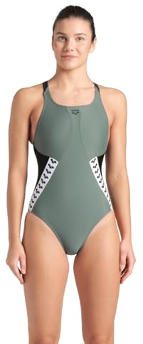 ARENA Stripe Badeanzug Pro Back für Damen, Farbe:Grün, Größe:36