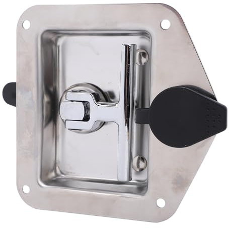 Asixxsix Strumento Box T Maniglia Latch, Acciaio Inossidabile Blocco antifurto della Scatola degli Strumenti con 2 Tasti per Porta del rimorchio, Letto del Camion, Cassetta degli Attrezzi
