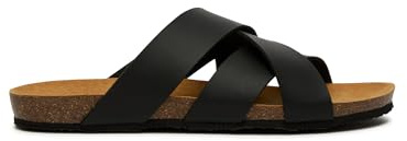Scholl Didier, Sandali Uomo, Intrecciato, Nero, 46 EU