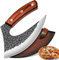 TIVOLI Pizza Axt aus hochwertigem Kohlenstoffstahl, Handgefertigte Pizzaschneider mit Lederscheide, Pizza Wiegemesser für Pizza, Gemüse und Fleisch, perfekte Geschenk für Männer und Köche