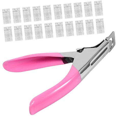 NOLITOY Nagelspitzen Clips Satz 20 Transparente Fingerverlängerungs Nagelclips Aus Kunststoff Mit Metall Nagelspitzenschneider Maniküre Werkzeug Für Nagelverlängerung Zuhause Und Salon