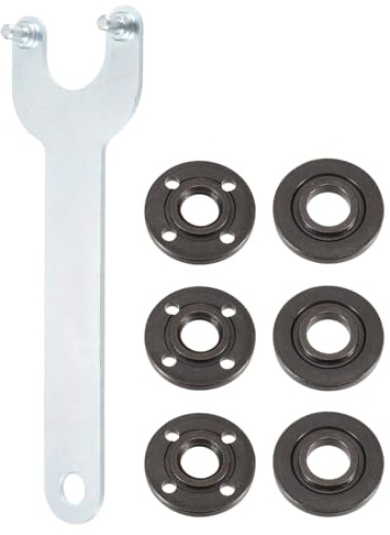 sourcing map Angle Grinder Nut Angle Grinder Wrench Set 5/8-11 Flange Metal Angle Grinder Nuts Durable Grinder Shaft Lock Nut with Spanner for Angle Grinder Table Grinder