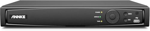 ANNKE 16 Channel NVR for Security Camera, 16CH 12MP Network Video Recorder, Supports 12MP/8MP/6MP/5MP/2MP PoE IP Cameras, 24/7 Surveillance Recording （NO HDD)
