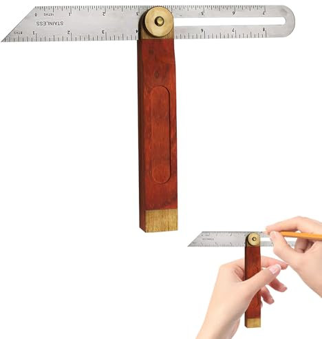 9-Inch Adjustable Sliding Bevel Gauge,Stainless Steel T-Square Ruler with Hardwood Handle,Angle Finder,Precision Angle Measurement Tool for Woodworking,Carpenter,Craftsman,Architect