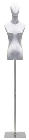 EPYBJYWQ Schneiderpuppe Damenbüste Weiblich, Frau Schneider Dummy Torso Mit Höhenverstellbarer Quadratischer Metallbasis, Nähtorso Mit Kopf for Kleid Schmuck Display(J,M-Medium)