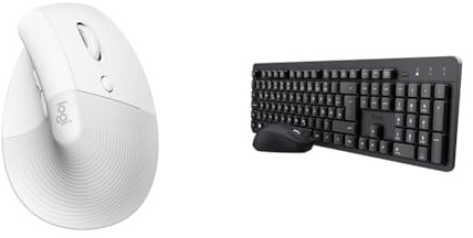Logitech Lift Vertikale Ergonomische & Trust Ymo II Leise Tastatur Maus