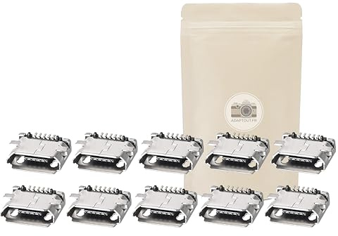 ADAPTOUT X10 T2 Micro Prise USB 2.0 Femelle PCB Board a souder 5 pins Chargeur Piece de Rechange