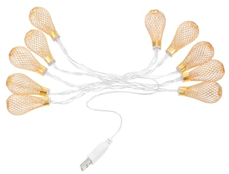 ULTECHNOVO Wassertropfen 10 Leds aus Abs und Eisen Lichterkette | Goldenes Vintage Design, Biegsamer Draht, Moroccan Inspiriert, Schlafzimmer und Wohnzimmer Deko