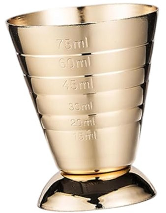 Sharplace Jigger de cóctel de Acero Inoxidable, Vaso medidor, Jigger medidor de 75 ml para Fiestas y hogar, Oro