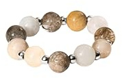 Purelei® Island Dawn - Anillo flexible para mujer, con piedras preciosas auténticas y perlas de metal, chapado en oro de 18 quilates, plata o oro rosa, joyería bohemia, tallas S/M y M/L, S/M, Acero