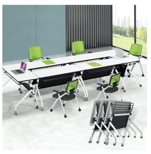 DMBBSAPBSH Besprechungstisch klappbar, Rollender Besprechungs-Seminartisch mit Lenkrolle, Klapp-Konferenztisch fürs Büro(2pack)