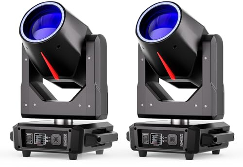 380W LED Beam Luces de Escenario Cabeza Móvil, RGBW 14 Motivos 15 Colores Juegos de Luz con Halo DMX512 Iluminación Profesional Enfoque Electrónica para Teatro Disco Bar DJ 2PCS
