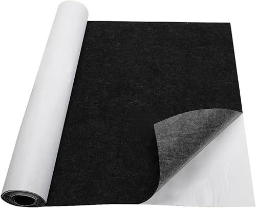 LOMUG Filz Selbstklebend Schwarz 3mm 30x150cm Klebefilz Selbstklebend, Bespannstoff aus Filz, Innenraumverkleidung Bezugsstoff Bastefilz für DIY Box Liner