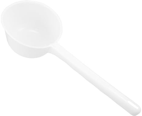 PAMINGONO Louche à Eau en Plastique Blanc à Long Manche – Grosse Capacité 15 L – Cuillère Cuisine Polyvalente pour Salle de Bain Jardin Cuisine – Louche de Service Ergonomique et