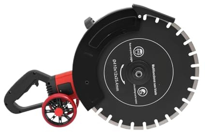 16In 4000W Electric Concrete Saw Brick Cutter Circular Wall Slotting Groving with Blade and Rolling Pulley 3000RPM Sturdy Construction