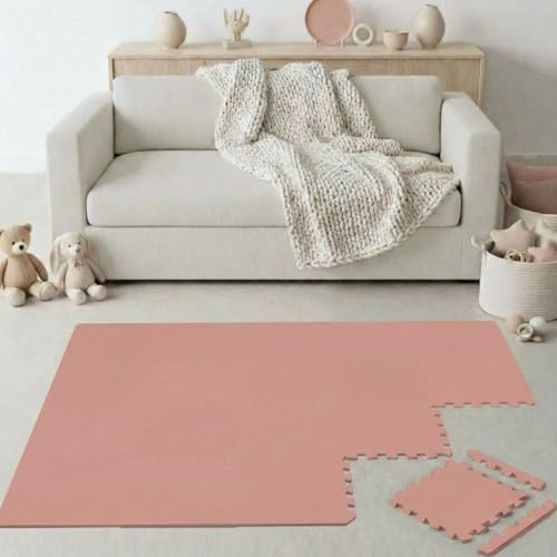 LittleTom Spielmatte Baby Puzzlematte mit Rand - 18 Teile je 30x30 cm Krabbelmatte 180x90 cm Bodenmatte Kinder - Puzzle Teppich Kinderzimmer - Eva Schaumstoff Bodenschutzmatte Spielteppich - BPA-frei