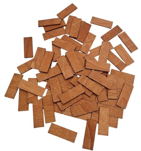 Mqiklt 100 Pezzi di Pavimentazione per Casa delle Bambole, Mini Pavimenti, Assi per Pavimenti, Piastrelle in Legno per Casa delle Bambole in 1:12, Color B
