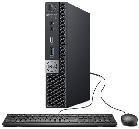 Dell Optiplex 7060 Mini Ordenador de sobremesa, Intel Core i5-8500, 8 GB de RAM, SSD de 256 GB, WiFi, Bluetooth, Teclado QWERTY Estadounidense, Windows 11 Pro (reacondicionado)