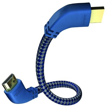 inakustik – 0042505 – Premium High Speed HDMI 2.0b Kabel mit Ethernet | gewinkelte Stecker für platzsparenden Anschluss | 5,0m in Blau/Silber | 2160p - 4K@50/60Hz - ARC - HDR-Support - HD Audio