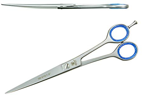 Weltmeister SOLINGEN extrem scharfe Profi Hundeschere Fellschere Mähnenschere mit gebogenen Schneiden und einseitiger Mikroverzahnung, 7,5 Zoll (19,4cm) - Premium-QUALITÄT Made in Germany