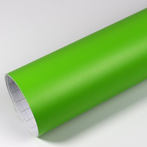 Rapid Teck® 5,26€/m Premium Matt Grün - 3m x 1,52m - Blasenfrei mit Luftkanälen - Auto Folierung - Car Wrapping Folie - Schwarze Folie Auto