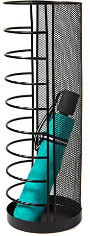 Mind Reader Network Collection – Porte-parapluie, organiseur d'entrée, bord et base solides renforcés, maille métallique, 14 x 14 x 40 cm (L x l x H), noir