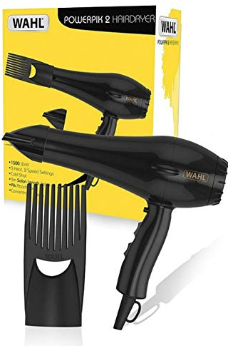 Wahl PowerPik 2 1500W Turbo Hair Dryer with Afro Comb Pik Attachment for Afro-Caribbean Hair