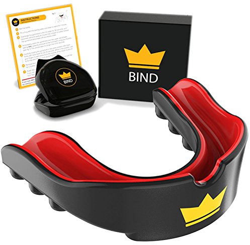 Junior Gum Shield Mouth Guard - Custom Mouldable Gel Fit Mouthguard Gumshield For Rugby, Hockey, Boxing, American Football, MMA, Boys Girls Kids, Childrens, Teenagers, Child Teeth Grinding Protection