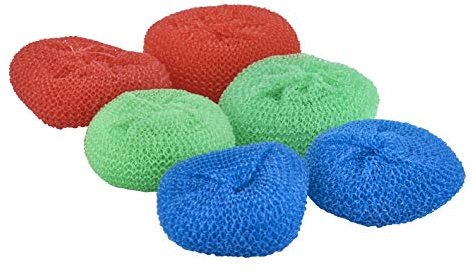 Nylon Scouring Pads-Dish Scrubbers, for Dishes, Pots, and Stoves, Durable Mesh Scourers, for Tough Cleaning. Nylon Dish Scrubbers, Assorted Colors (Superio) (6 Pack)