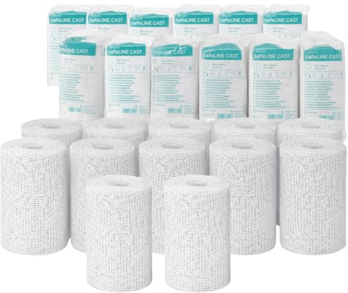 Gipsbinden 12er Set Schnellgipsbinden 12x Gips Abdruck Binden 10 cm x 300 cm Gipsabdruck Gipsbinde zum Basteln schnelltrocknend G33
