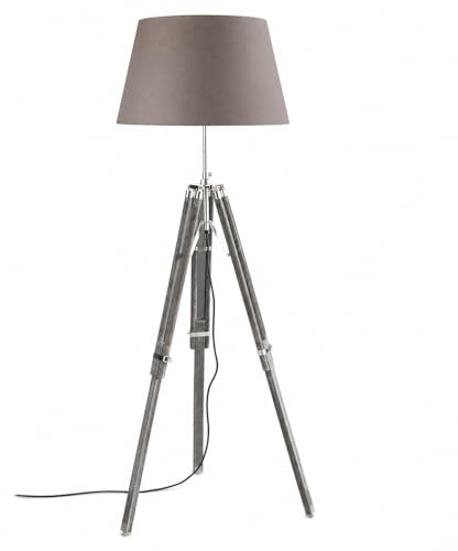 Vintage klassisk grå golvlampa med stativ nautisk golvlampa heminredning lampa (med skugga)