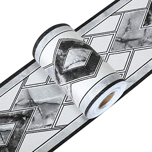 Yoillione Bordi per Carta da Parati Geometrica, Bordi Adesivi Decorativi Bordo Autoadesivo, 3D Lavabile Impermeabile Rimovibile Greche Adesive per Pareti per Cucina Soggiorno Bagno 0.1x5m