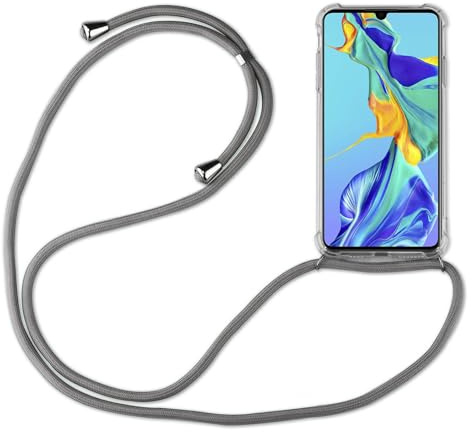 betterfon Hülle Kompatibel mit Huawei P20 Pro | Handykette Smartphone Halskette Hülle mit Band | Handyhülle mit Kordel zum Umhängen Kompatibel für P20 Pro | Grau