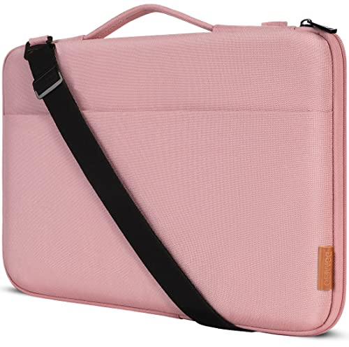 DOMISO 17.3 Zoll Laptop Tasche Hülle Wasserdicht Stoßfestes Notebook Sleeve Case Schultertasche Schutzhülle für 17.3 HP Pavilion 17/MSI/Lenovo IdeaPad 320 321/LG Gram 17/ASUS ROG Strix GL702VS,Rosa
