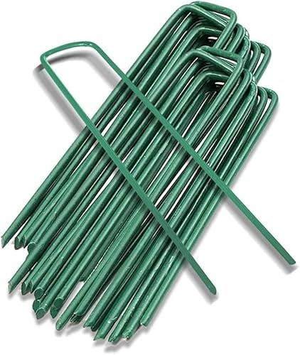RIQQQ Piquets de Jardin Piquet Fixation Tente Sol Cheville Agrafes Jardinage pour Fixer Toile Paillage Clôture Barrière Contre Filets Camping Gazon Artificiel,20pièce, Vert, 15x3