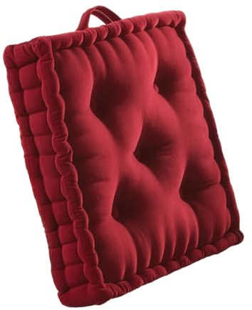 Velour Armchair/Dining Chair Booster Cushions (Armchair, Burgundy)