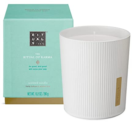 RITUALS Duftkerze von The Ritual of Karma – Mit Sommerlichem Heiligem Lotos und Weißem Tee – beruhigend und wohltuend