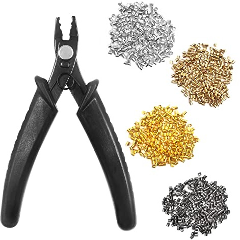 lyfLux - Pinze a crimpare per perline, 1000 pezzi, Kit per gioielli e perline a crimpare, Multicolore