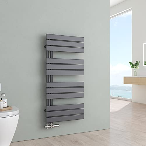 Handtuchheizkörper 1041x500 mm, 555 W, Anthrazit, Warmwasserheizung
