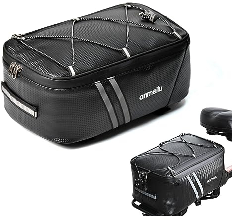 Jilskl 8 L wasserdichte Fahrradtasche, Fahrradtasche Auf Dem Rücksitz, Mit Regensicherer Abdeckung - Gepäckträger Geeignet für Elektrofahrräder und Rennräder