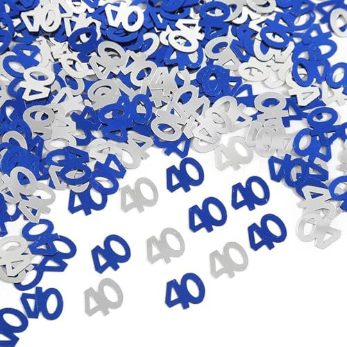 30 g di coriandoli blu per il 40° compleanno, in lamina metallica, luccicanti, da spargere sul tavolo, decorazioni per feste di compleanno